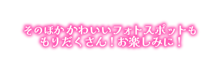そのほかかわいいフォトスポットももりだくさん!お楽しみに!